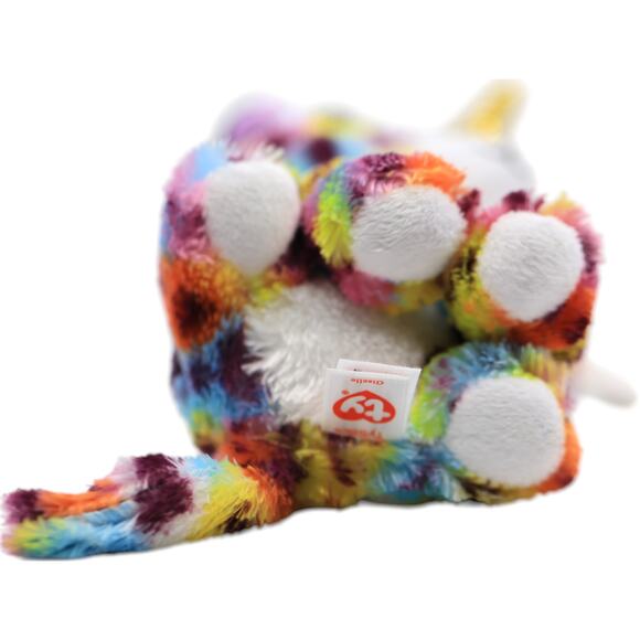 Ty Beanie Boo's Collection 2022 Giselle Spotted Rainbow Unicorn Stuffed Animal - Picture 6 of 9